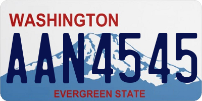 WA license plate AAN4545