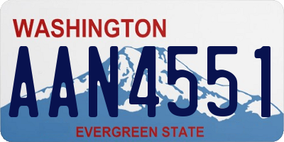 WA license plate AAN4551