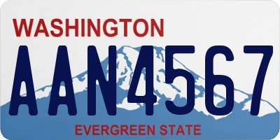 WA license plate AAN4567