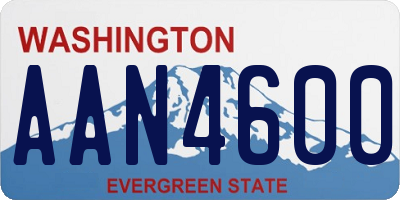 WA license plate AAN4600