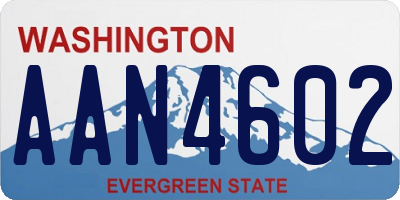 WA license plate AAN4602