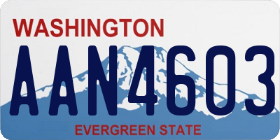 WA license plate AAN4603