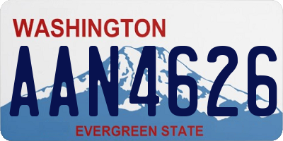 WA license plate AAN4626