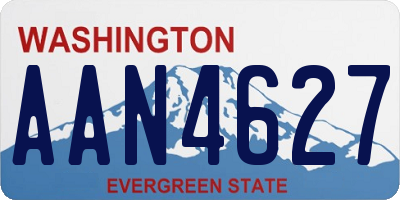 WA license plate AAN4627