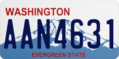 WA license plate AAN4631