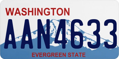 WA license plate AAN4633