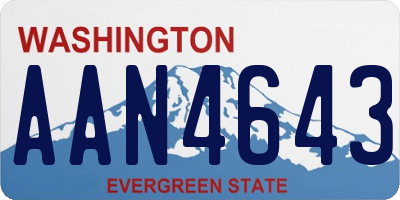 WA license plate AAN4643