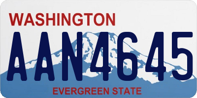 WA license plate AAN4645