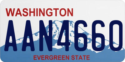 WA license plate AAN4660