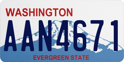 WA license plate AAN4671