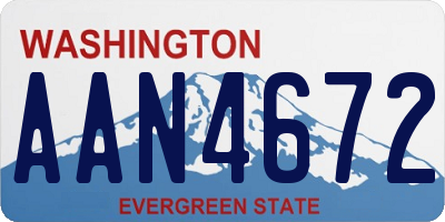 WA license plate AAN4672