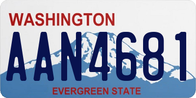 WA license plate AAN4681