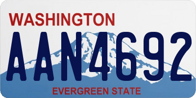WA license plate AAN4692