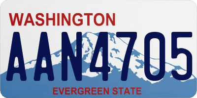 WA license plate AAN4705