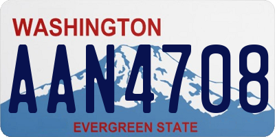 WA license plate AAN4708