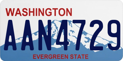 WA license plate AAN4729