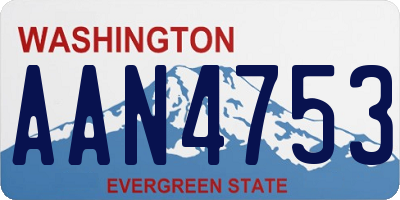 WA license plate AAN4753