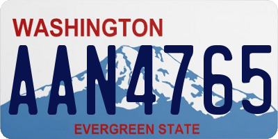 WA license plate AAN4765