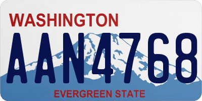 WA license plate AAN4768