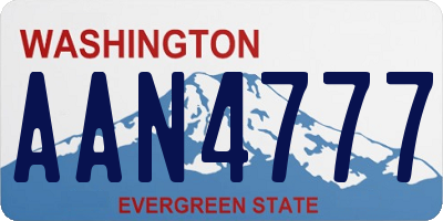 WA license plate AAN4777