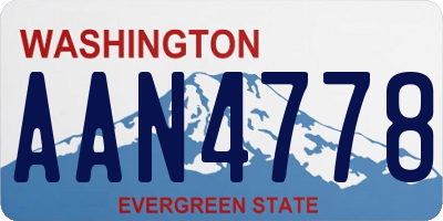 WA license plate AAN4778