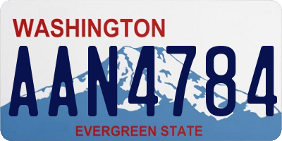 WA license plate AAN4784