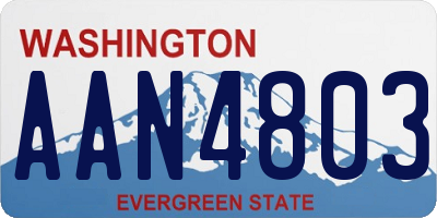 WA license plate AAN4803