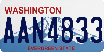 WA license plate AAN4833