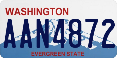 WA license plate AAN4872