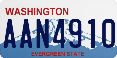 WA license plate AAN4910