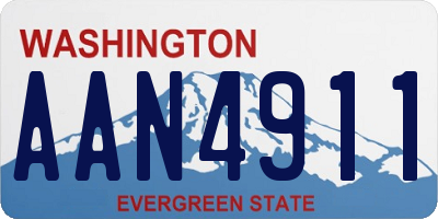 WA license plate AAN4911