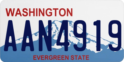 WA license plate AAN4919
