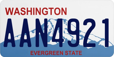 WA license plate AAN4921