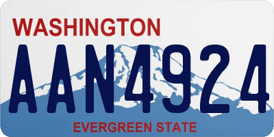 WA license plate AAN4924