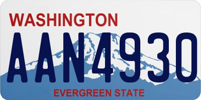 WA license plate AAN4930