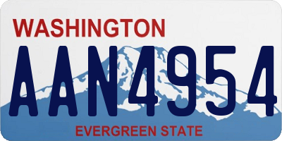 WA license plate AAN4954