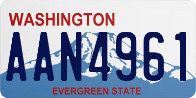 WA license plate AAN4961