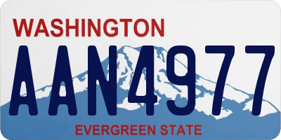 WA license plate AAN4977