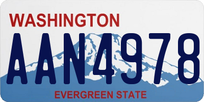 WA license plate AAN4978