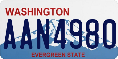 WA license plate AAN4980