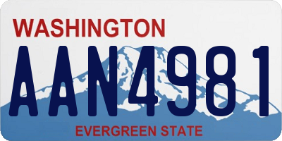 WA license plate AAN4981