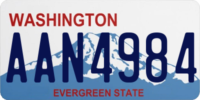 WA license plate AAN4984