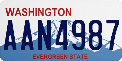 WA license plate AAN4987