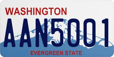 WA license plate AAN5001