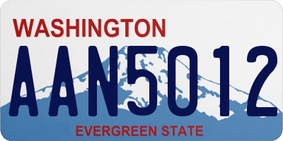 WA license plate AAN5012