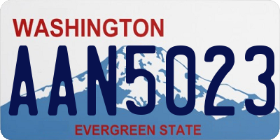 WA license plate AAN5023