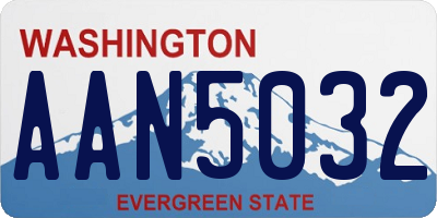 WA license plate AAN5032