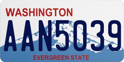 WA license plate AAN5039