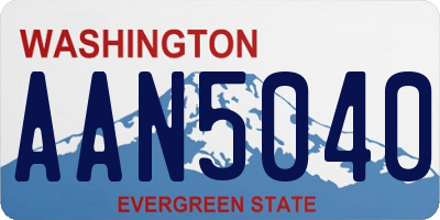 WA license plate AAN5040