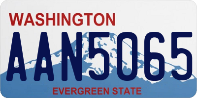 WA license plate AAN5065